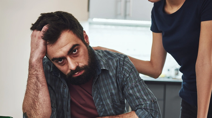 Image of man with Eye Bags caused by drug use